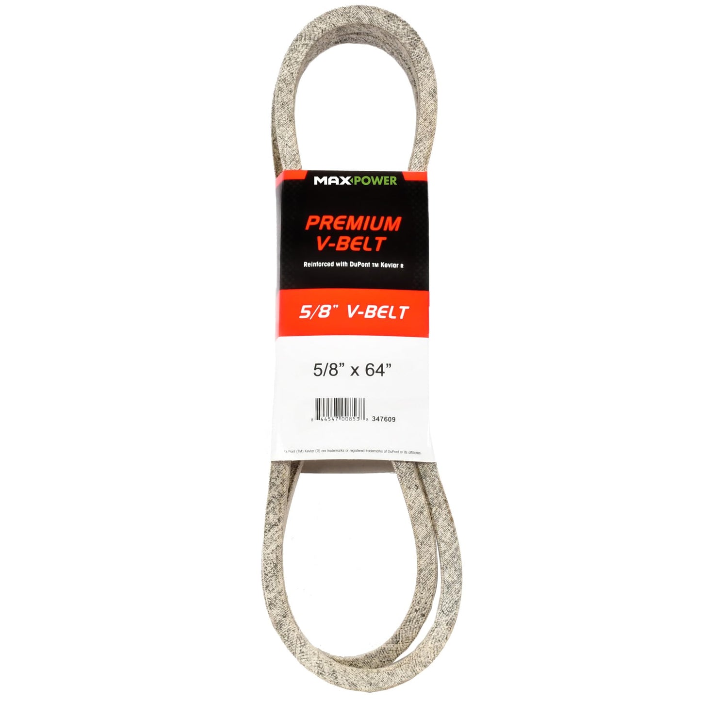 Maxpower 347609 Premium Belt Reinforced with Kevlar Fiber Cords, 5/8" x 64"