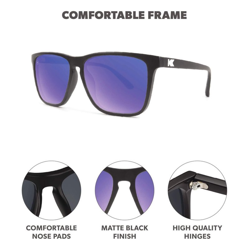 Knockaround Fast Lanes Polarized Sunglasses for Men & Women - Impact Resistant Lenses & Full UV400 Protection, Spanish Rose Frames/Black Smoke Lenses