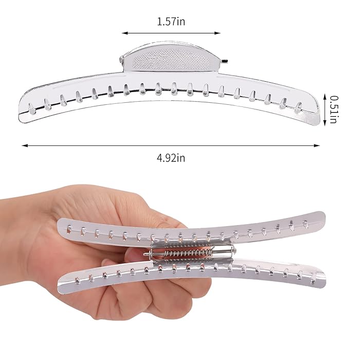 Vintage of Metal Finger Wave Hair Clips Clamps Aluminum Tip Finger Hair Clips Modeling Clamps Suitable for home and outdoor (12PCS Silver)