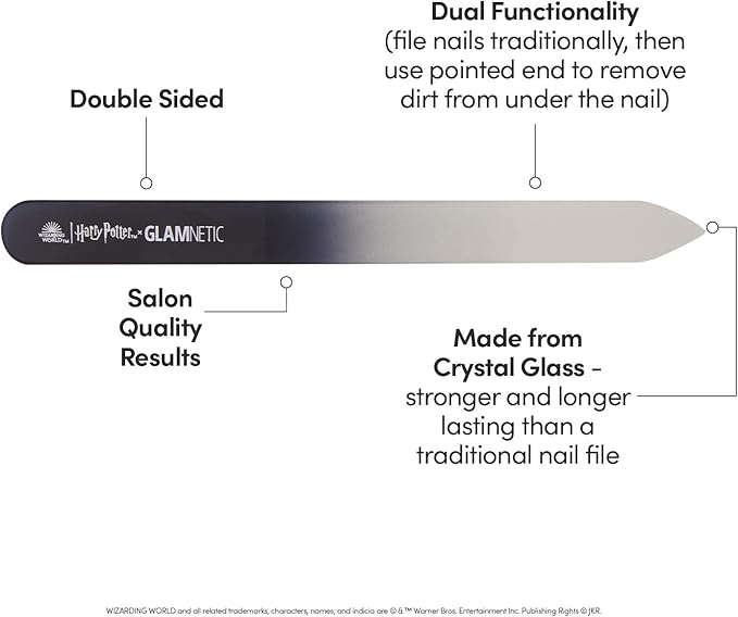 Harry Potter™ x Glamnetic Crystal Glass Nail File | All-in-One Nail File for Shaping, Smoothing & Polishing | Lightweight & Easy to Use