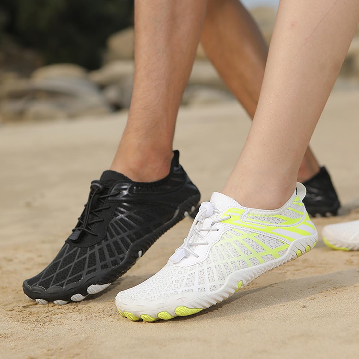 ELETON Barefoot Shoes Women Men Footwear, Wide Toe Box Hiking Zero Drop Non-Slip Quick-Dry River Boat Pool Beach Water Shoes, Lightweight Swimming Running Walking Sneakers Unisex BlackGold