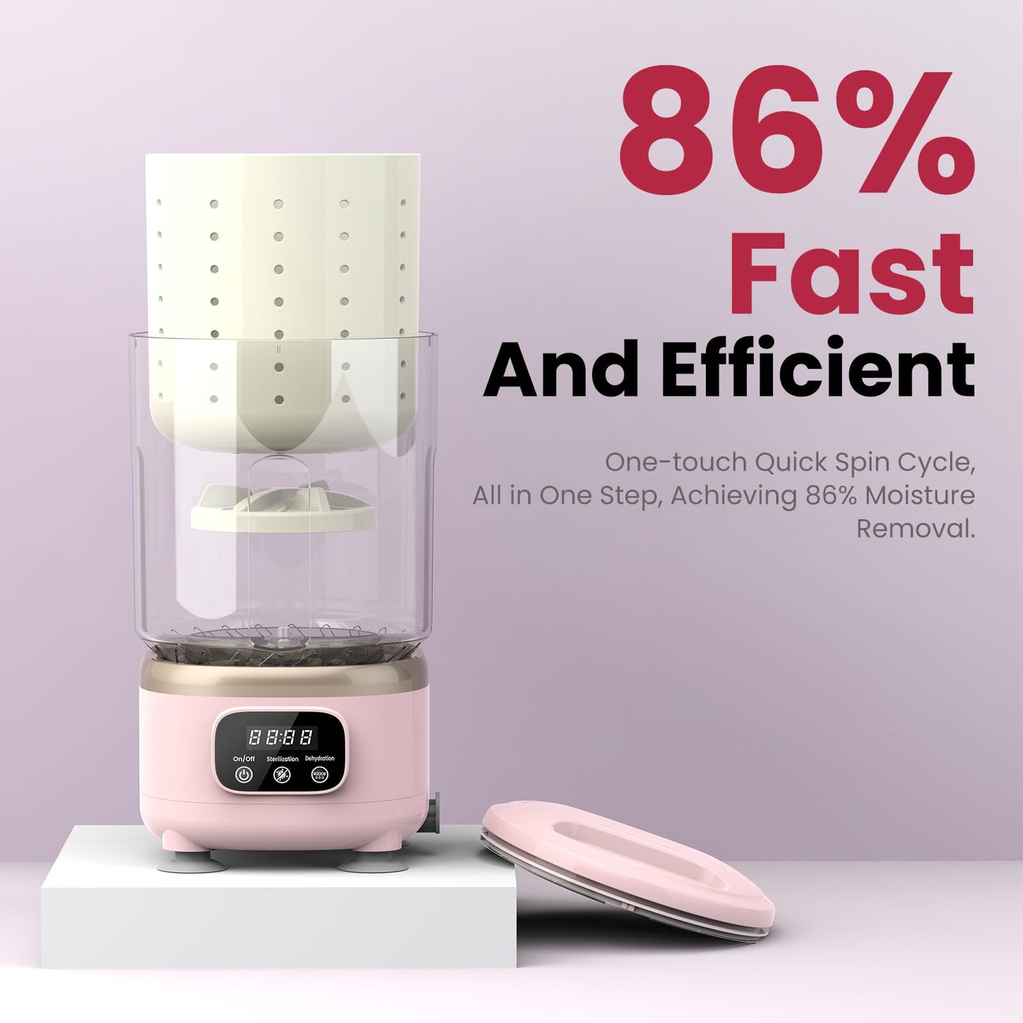 Pink Mini Underwear Washing Machine, All-in-1 Women's Day Rechargeable Portable Mini Washer Machine with 2L Cup Capacity for Bra Underwear Socks Home Hotel Apartment RV Travel.
