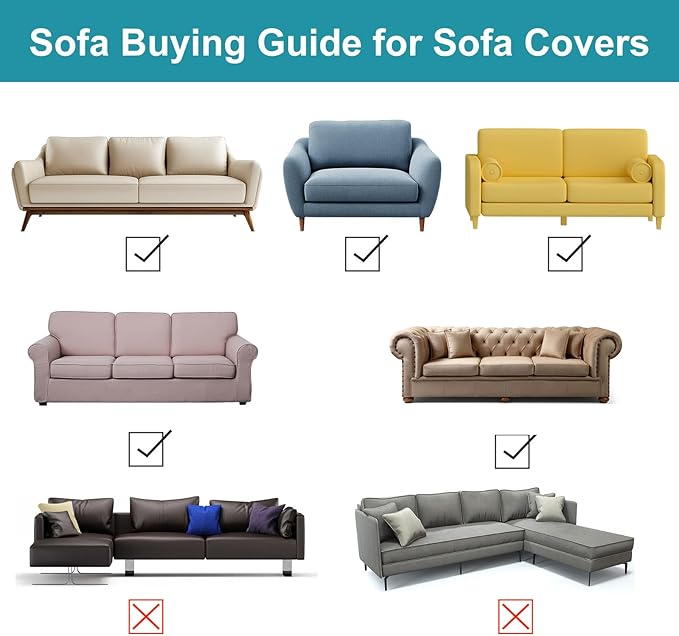 U-NICE HOME 4 Seater Stretch Couch Cover Sofa Cover Washable Sofa Slipcover Furniture Protector for 3 Cushion Couch Sofa Pet Friendly, Beige