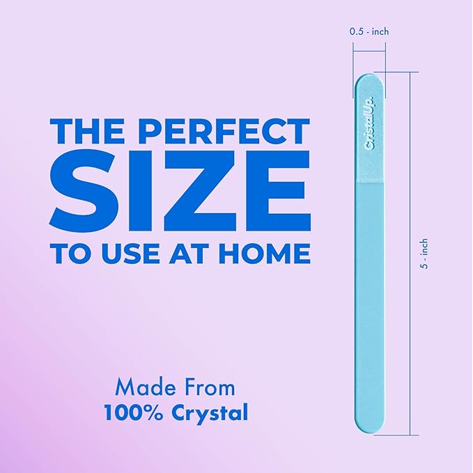 CRISTAUP Crystal Hand Nail File 5.3in, Glass File Durable, Eco Friendly, Gentle on Nails, Perfect for Home, Office and On The Go Elegant Design for Professional Manicure and Pedicure Results