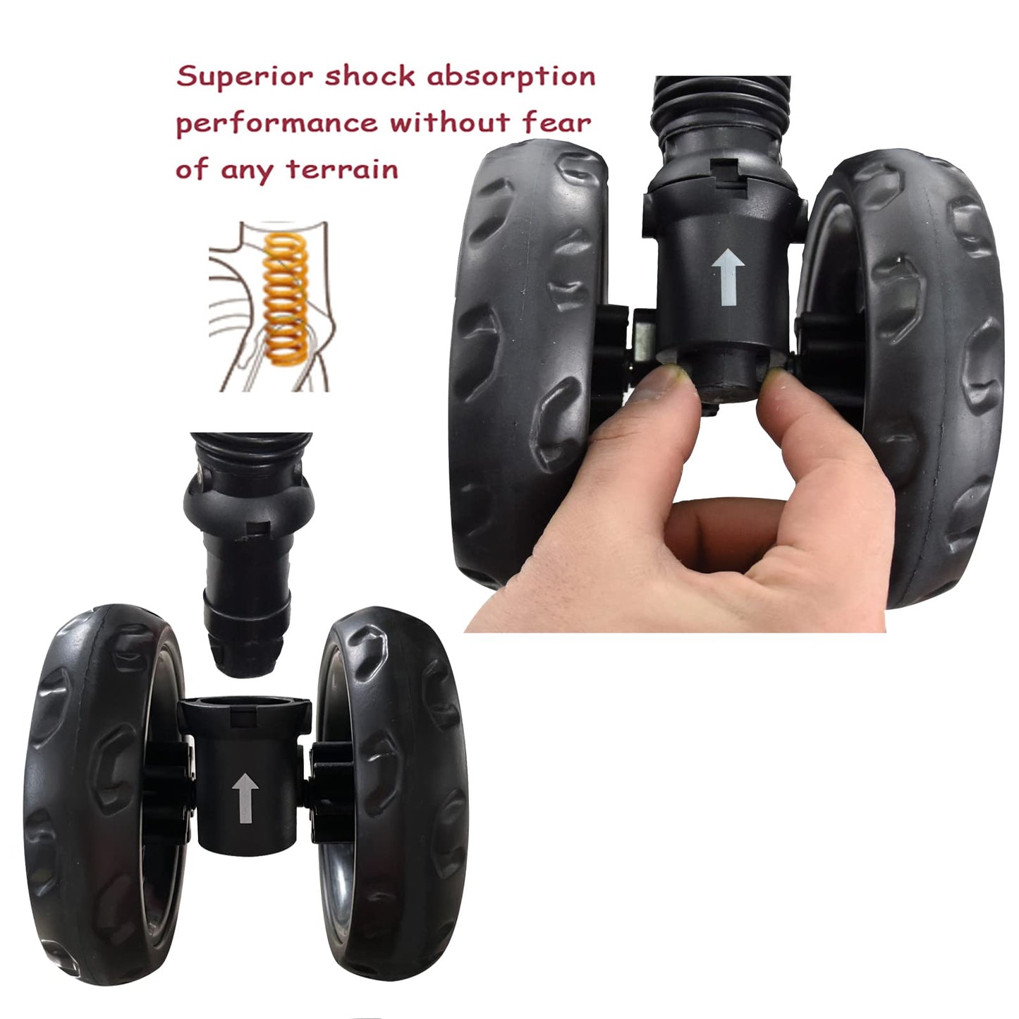 ROODO 3 Wheel Pet Stroller Dedicate Wheel Set,Original,Fast disassembly,Replacement and Installation,No Additional Tools are Required