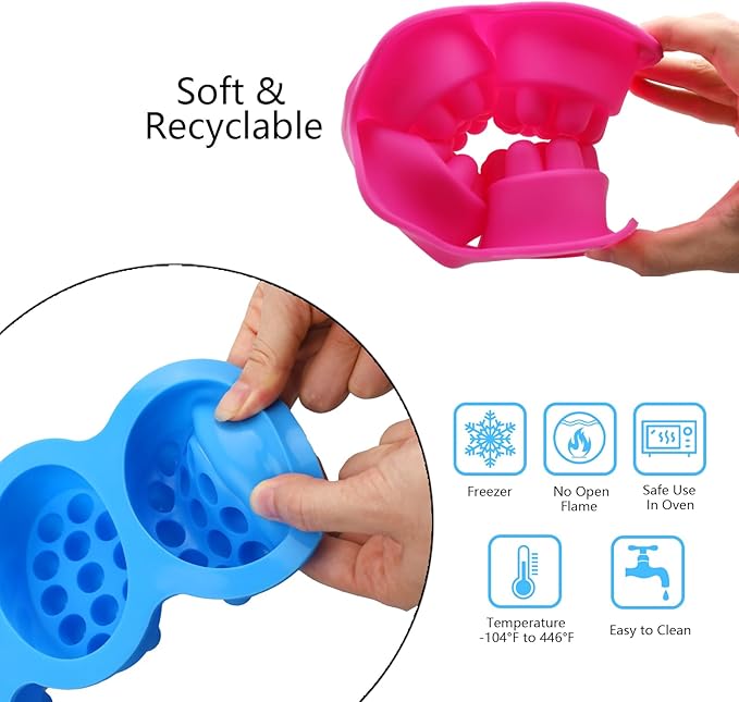 2Pcs Silicone Massage Bar Soap Molds, Handmade Soap Molds for Soap Making, 3D Hair Comb Ice Mold Scalp Massager, Hair Brush Soap Bar Silicone Mold, Food Grade Soap Mould Massage Moulds