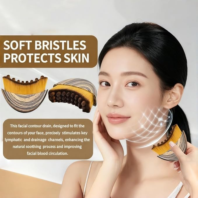 New Lymphatic Contour Face Brush, Dry Brushing Face Brush, Massager for Face, Chin & Jawline Sculpting, Ergonomically Designed to Fit The Skin Precisely and Relieve Fatigue (1pcs)