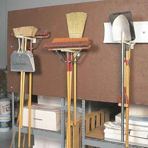 Gempler's Original Tool Rack for Shovels, Spades, Rakes, and Brooms, Steel, 12 in L x 1-1/2 in W x 4-1/2 in H (Black)