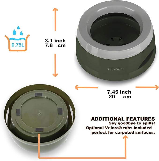 Dog Water Bowl (25oz),No Spill Water Bowl for Dogs and Cats,Water Bowl Dispener for Travel and Home,No Messy Splashes, Spilling or Drips for Dogs & Cats