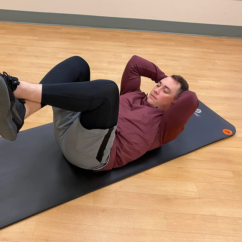 Body Sport Non-Slip Exercise Mat for Men & Women, 56 x 24 in. - 1/2 in. Thick Foam Surface for Yoga, Pilates, Fitness & Aerobic Workouts (Black)