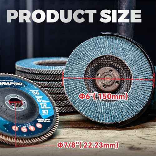 10 Pack, 6" x 7/8" Flap Discs, Arbor Size 7/8-inch, T27 Industrial Zirconia Abrasive Grinding Wheel for Metal, Wood, Stainless Steel Finishing, 120 Grit
