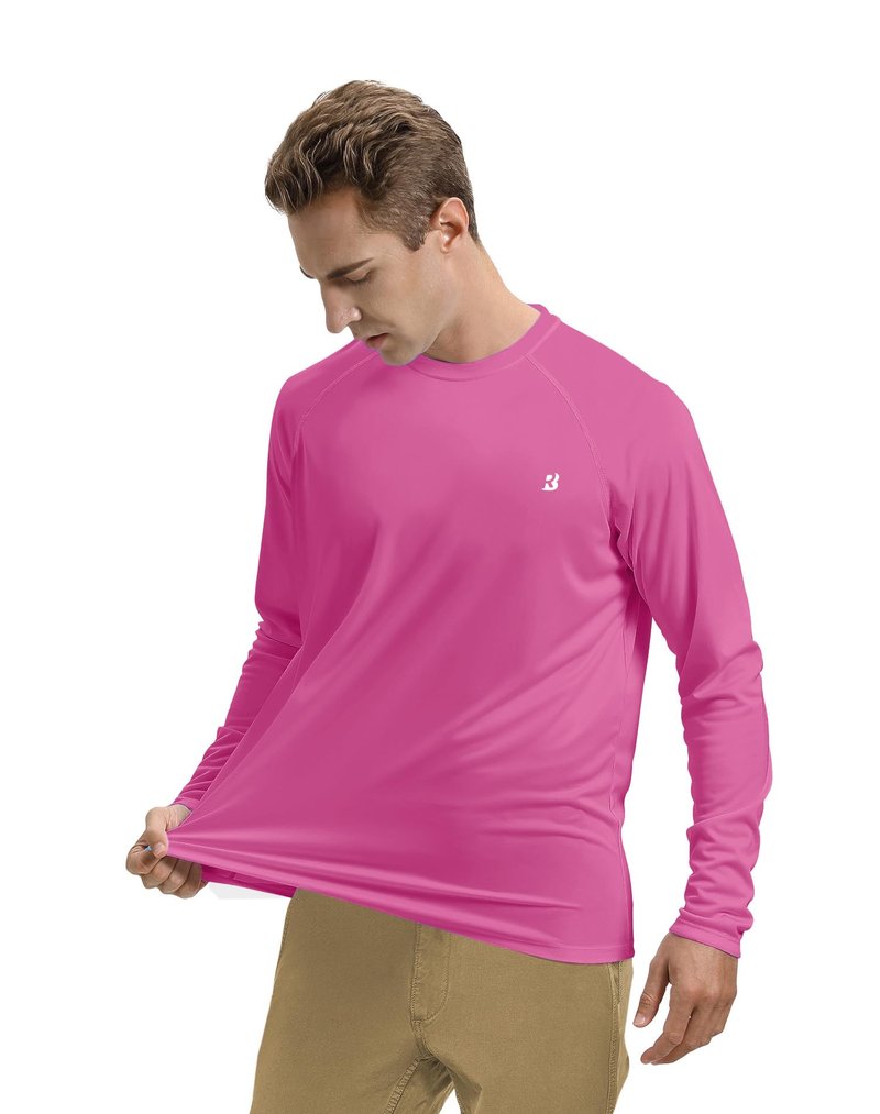 Roadbox Mens UPF 50+ Long Sleeve SPF Diving Rash Guard UV Sun Protection Shirts for Outdoor Fishing Hiking Swimming Running
