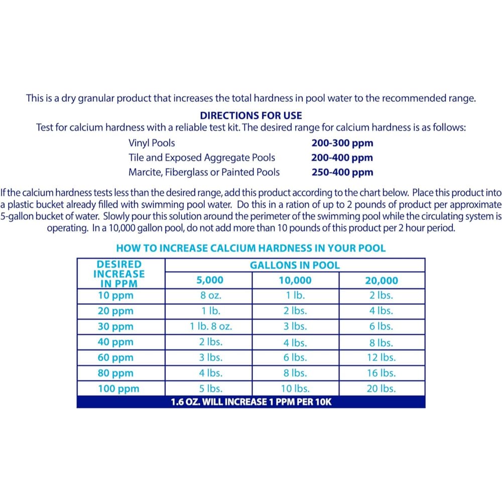Robelle 25-Pounds Premium Pool Calcium Up, Calcium Hardness Increaser