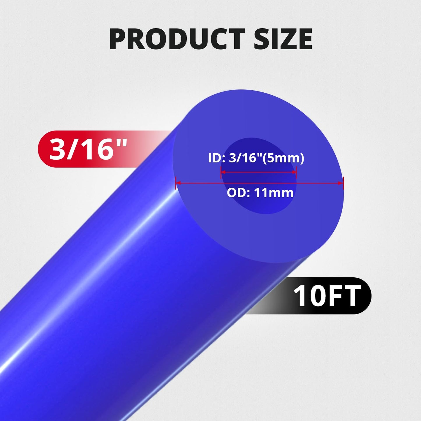 EVIL ENERGY 3/16 Silicone Vacuum Tubing Hose Line 10FT 130PSI Max Pressure Blue (5mm ID)