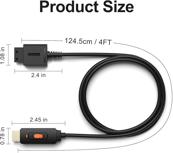 Arector Wii to HDMI Adapter Cable for Full HD Device, Wii Converter Supports All Wii Display Modes 720P HDMI Output, Compatible with wii U HDTV, Monitor — Plug & Play