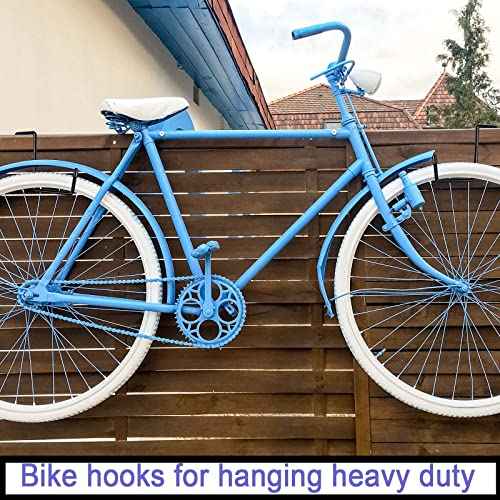 Heavy Duty 8 Pack Vinyl Coated Hooks for Hanging and Organizing, Large Ladder Hooks, Garage Bike and Tool Hanger, Black