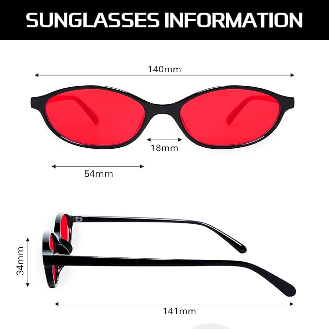 GUVIVI Retro Oval Sunglasses for Women Chic Cat Eye 90s Sunnies Lightweight Narrow Shades Trendy UV protection Sun Glasses