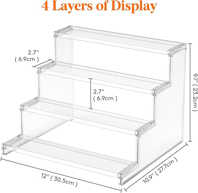 Lifewit Perfume Organizer, Bedroom Decor, Cologne Cupcake Stand, Tool-Free Assembly, Makeup Display Shelf for Vanity Bathroom Counter Storage, Clear, 30 cm/12", 1 Pcs