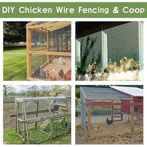 Tongmo 48" x 50' Green Chicken Wire Fencing, 19 Gauge Green Wire Fence, 1"x1" Mesh Size Metal Welded Wire Garden Fence Roll, Poultry Netting for Rabbit/Duck/Chicken
