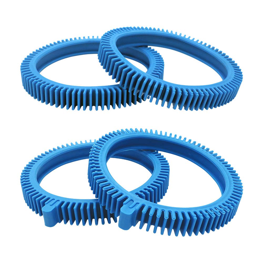 AMI PARTS 896584000-143 Blue Front Tires Kit with Super Hump& 896584000-082 Blue Standard Back Tire Replacement Part for Pool Cleaners(Pack of 2 Each)