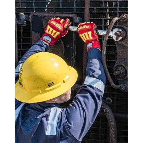 Ironclad mens Work Glove KONG RIGGER GRIP A5, Red/Yellow, Large US