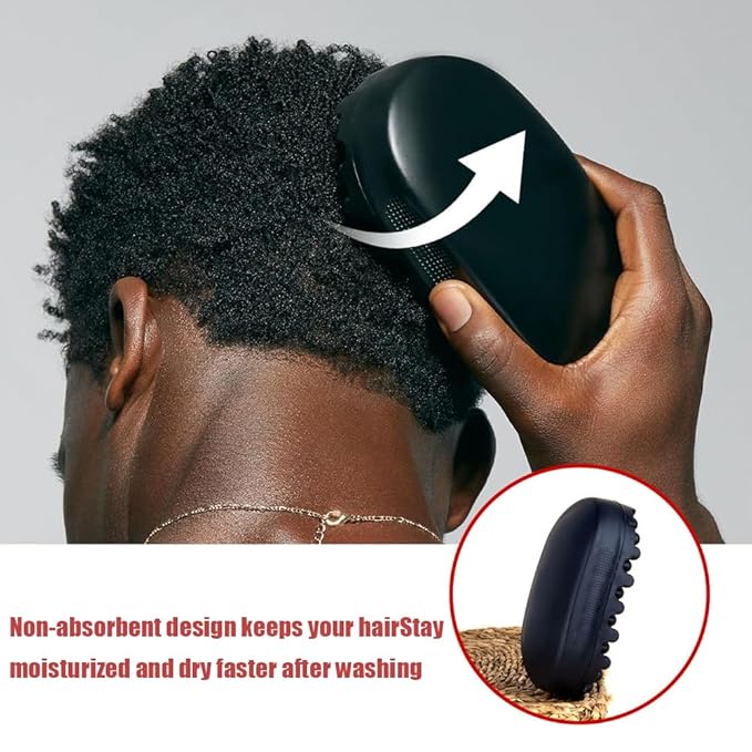 Curl Hair Silicone Brush, Melous 2024 Massage & Wash Curl Hair Brush Comb for Braiding Hair Pre Stretched Hair Extension Hair Reduce Pulling, Black