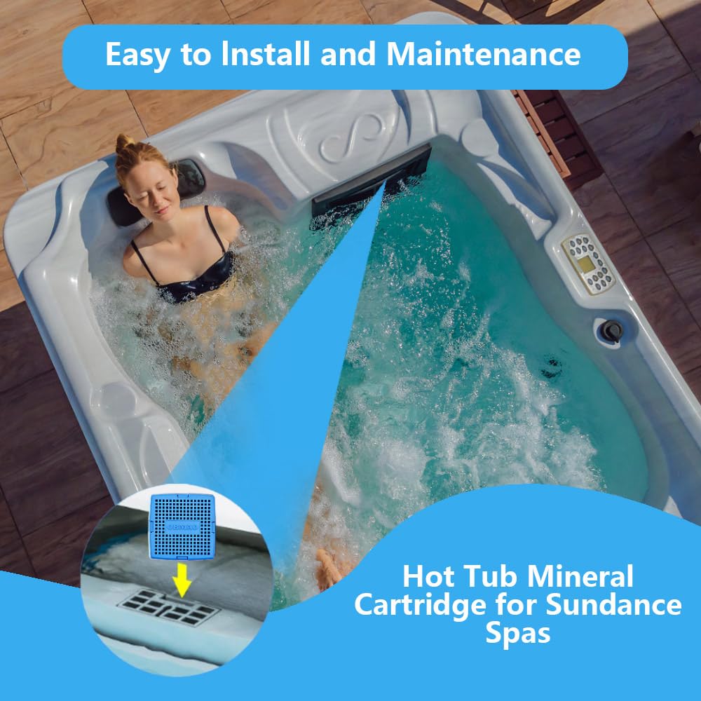OBMAO Hot Tub Mineral Cartridge for Sundance Spas, Silver Ion Cartridge can Clean and clarify spa Water, Spa Mineral Cartridge, Keep Water Clear Lasts for 4 Months (2 Packs)