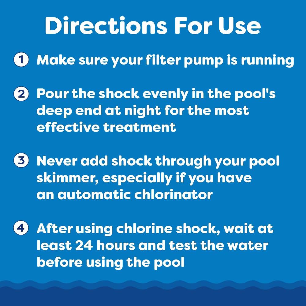 In The Swim Premium 3-in-1 Pool Shock - Di-Zap Contains Dichlor, Algaecide, and Stabilizer - 6 x 1 lb. Bags