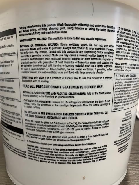 In The Swim 3 Inch Stabilized Chlorine Tablets for Sanitizing Swimming Pools - Individually Wrapped, Slow Dissolving - 90% Available Chlorine - Tri-Chlor - 10 Pounds
