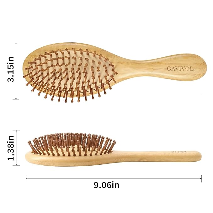 Bamboo Hair Brush for Hair Growth Natural Bamboo Bristles Detangling Wooden Paddle Hairbrush for Scalp Massaging Ergonomic Handle Ideal for Women Men and Kids Suitable for All Hair Types