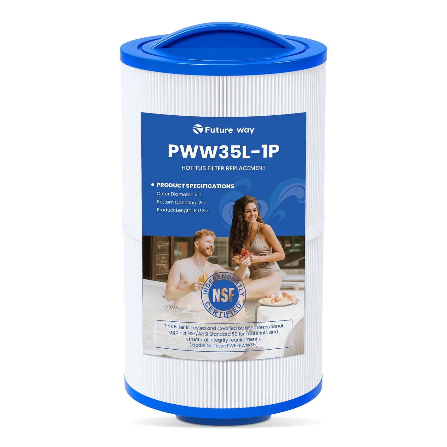 Future Way PWW35L Hot Tub Filter Replacement for X268548-PMA-R3, Unicel 4CH-935，817-4035, Filbur FC-0710，Waterway Teleweir 35 SF, Replace Pleatco PWW35L Spa Filter, SD-01235, PDC580-AFS, 35 Sq. Ft