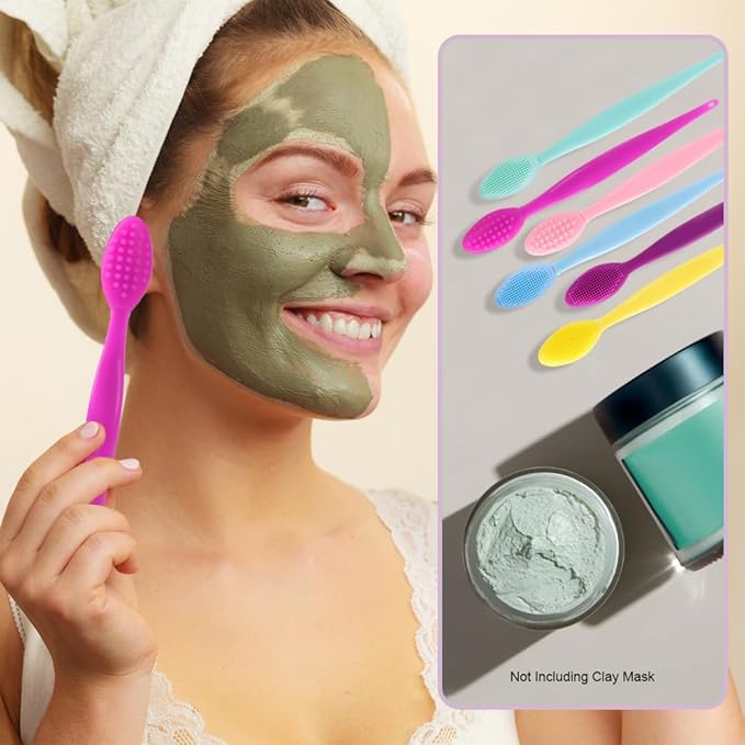 Lip Scrub Brush - 12 Pcs Lip Scrubber Dual-ended Lip Exfoliator Brush,2-in-1 Silicone Lip Brushes Lip Mask Applicator Lip Scrub Tool