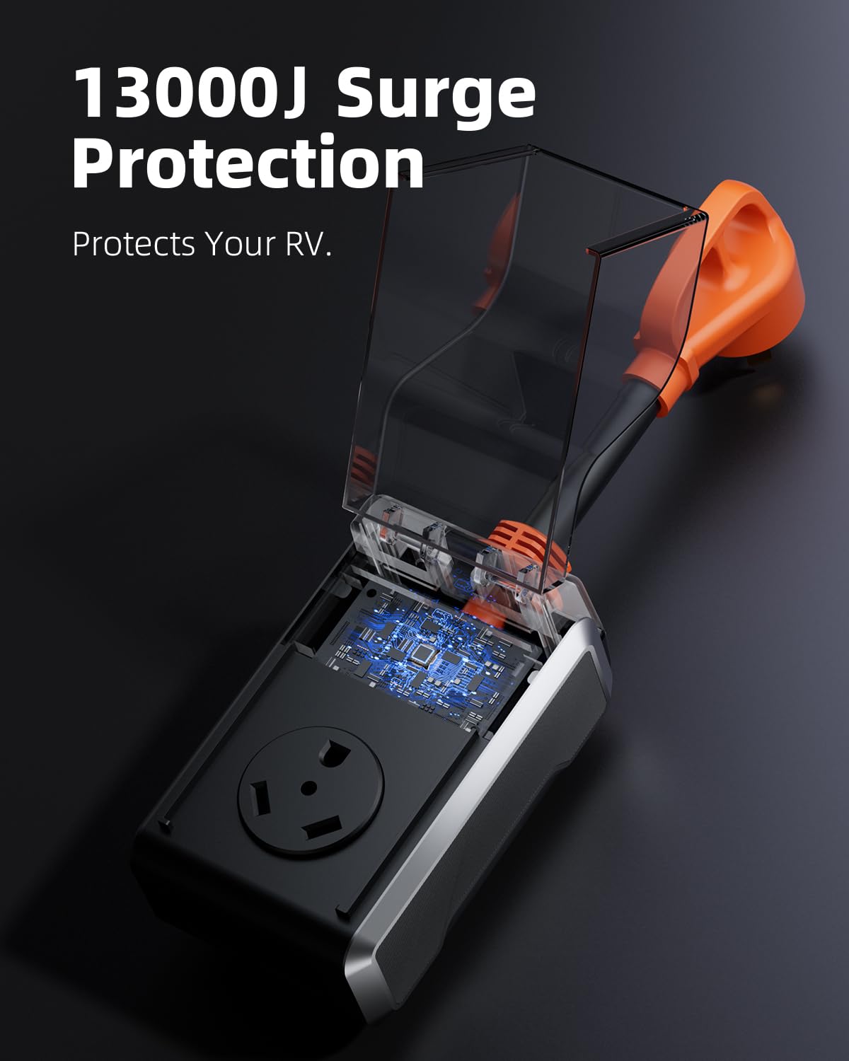 CRTBETLIF RV Surge Protector 30 amp, 2026 Upgraded 13000J Surge Protection RV Circuit Analyzer 30 amp RV Surge Protector with Waterproof Cover, RV Adapter Plug for Camper, Travel Trailers