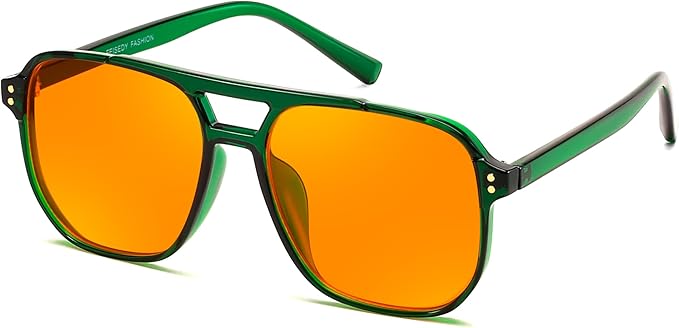 FEISEDY Amber Blue Light Glasses for Computer Gaming Orange/Yellow lens Anti Eyestrain Sleep Glasses G2835