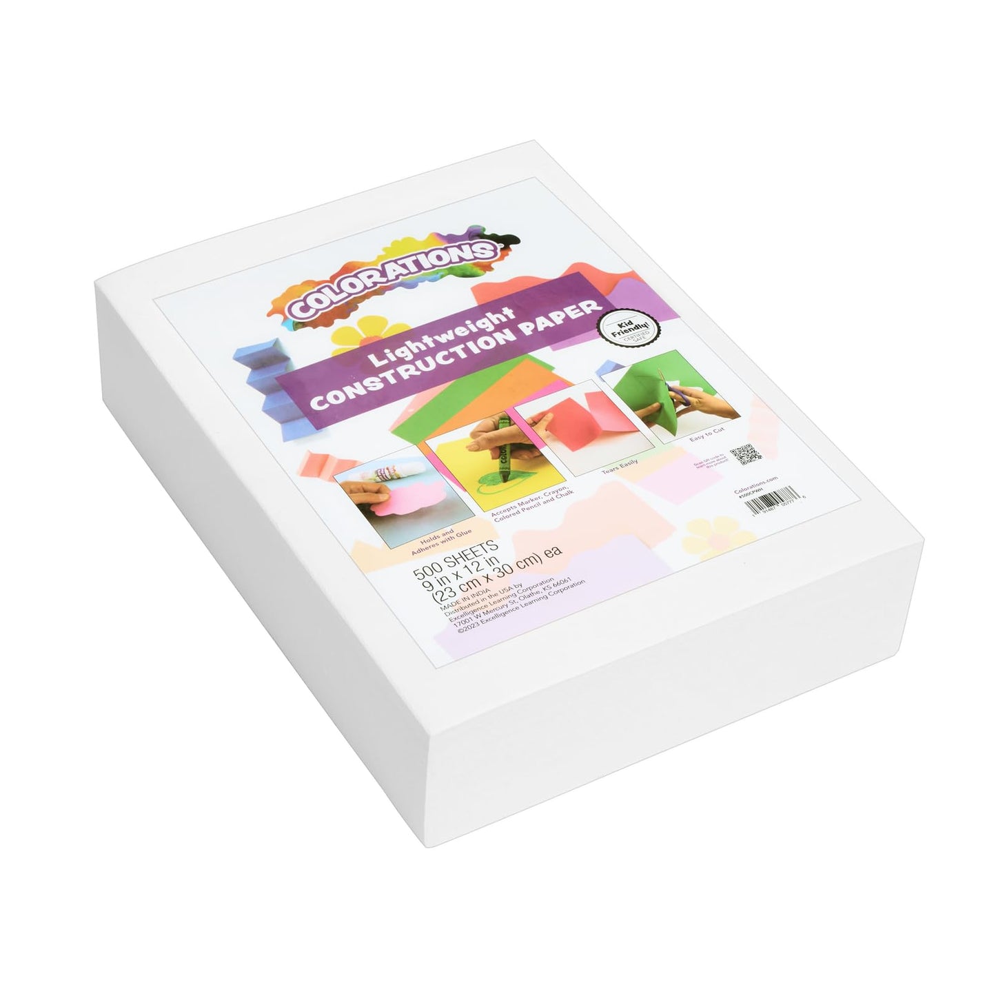 Colorations Lightweight Construction Paper - 500 Sheets - 9 in. x 12in. - Off-White