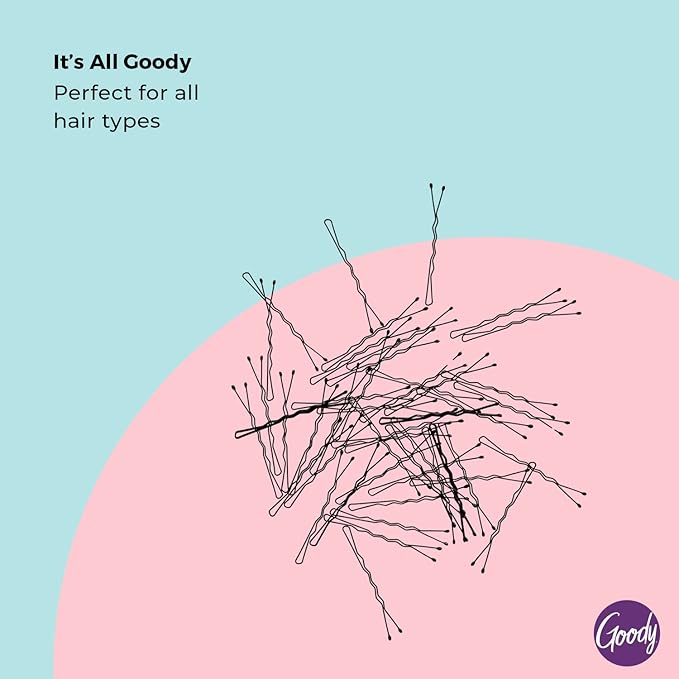 Goody Slideproof Women's Bobby Pin - 48 Count, Crimpled Black - 2 Inch Pain-Free Pins to Style and Secure All Hair Types