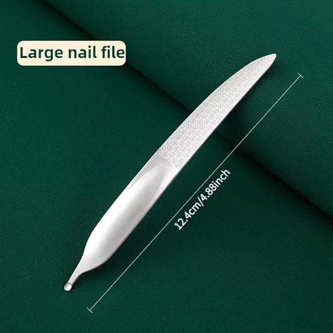 3 Pack Stainless Steel Nail Files Fingernail Files Set with Czech Glass Nail Files Crystal Glass Fingernail File Double Sided Metal Nail File for Fingernails Filing Shaping Toenails Smoothing
