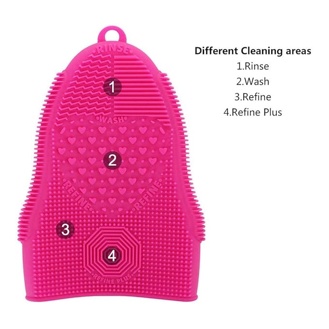 ScivoKaval Makeup Brush Cleaner Glove Mat Mitt Silicone Cosmetic Cleaning Scrubber Tool Face Brushes and Eye Brush Washing Pad Light Purple