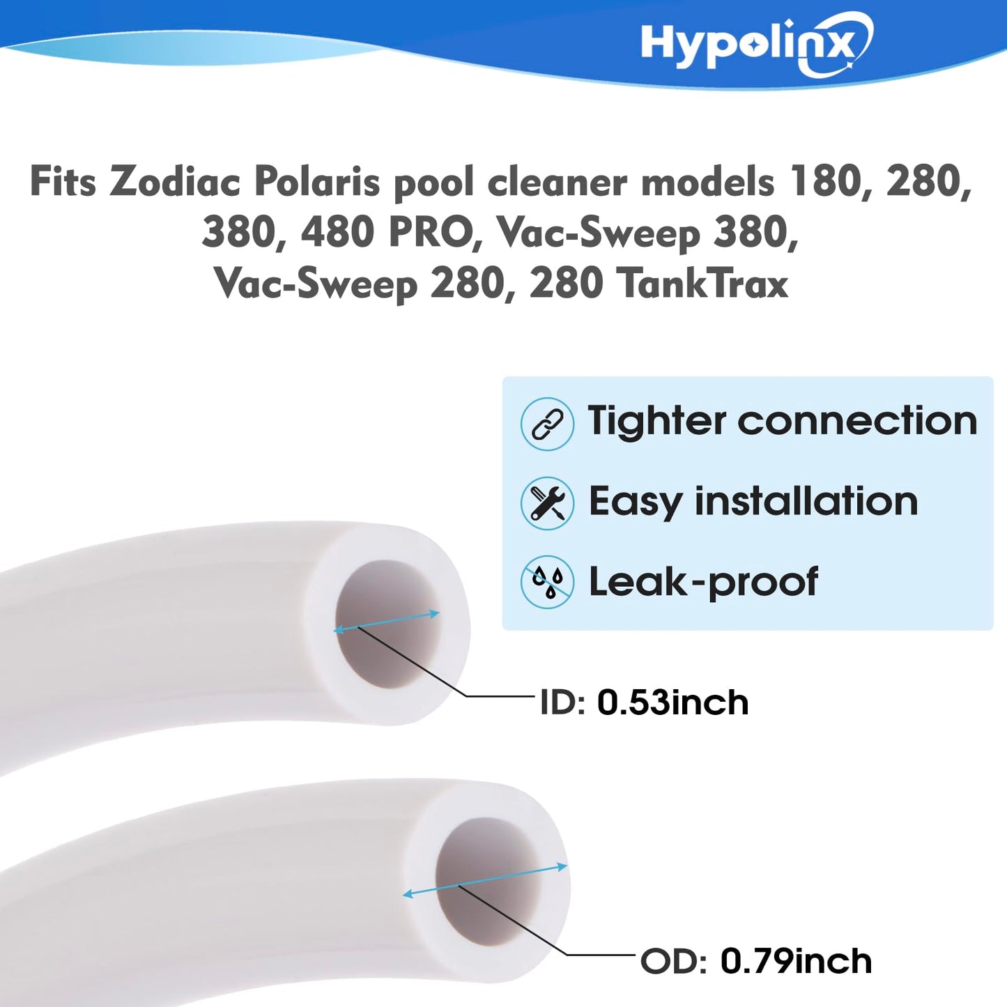 Hypolinx Polaris Compatible Pool Cleaner Hose Replacement – Gen2 10 Ft Feeder Hose for Polaris 280 380 180 & D45 – Tangle-Free Design (Not for 360)