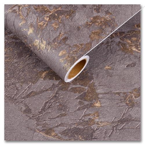 CRE8TIVE Brown Gold Marble Contact Paper for Countertops Waterproof Marble Wallpaper Peel and Stick Removable Self Adhesive Renter Friendly Vinyl Wall Paper for Bathroom Kitchen Cabinets Shelf 12"x80"