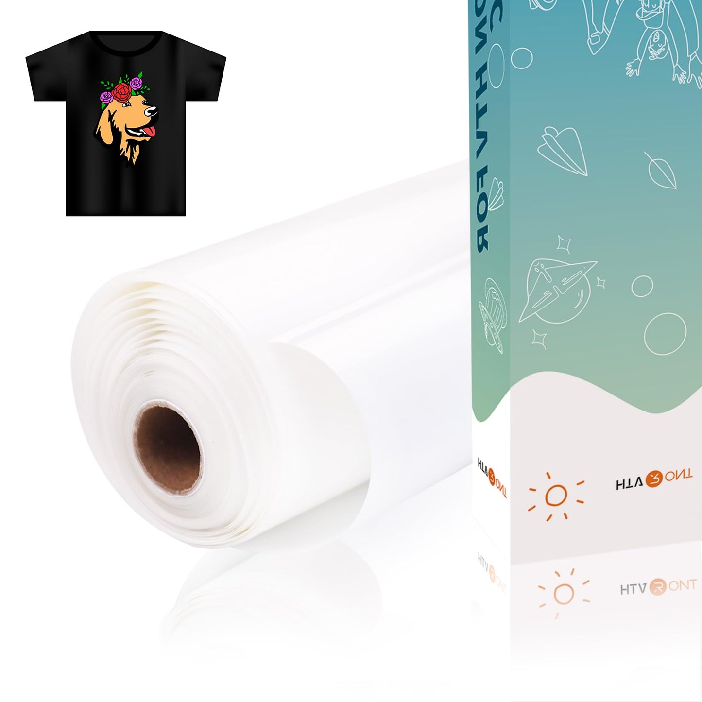 HTVRONT Sublimation Vinyl for Dark/Light Fabric - 12" X 20FT Sublimation HTV Matte - Sublimation Blanks for Sublimation Shirts/Bag/Hat/Pillow