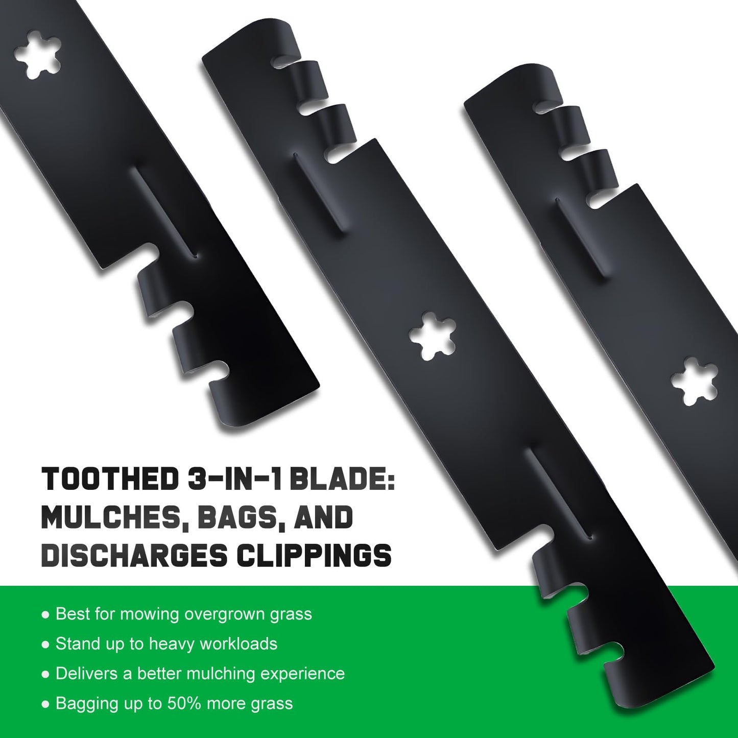 Grasscool 173921 532173921 Mower Blades for Husqvarna Z248F YTH2348 YTH24V48 YTH2148 YTH24K48 Z248 YTH2448 Craftsman Poulan 48'' Lawn Tractor