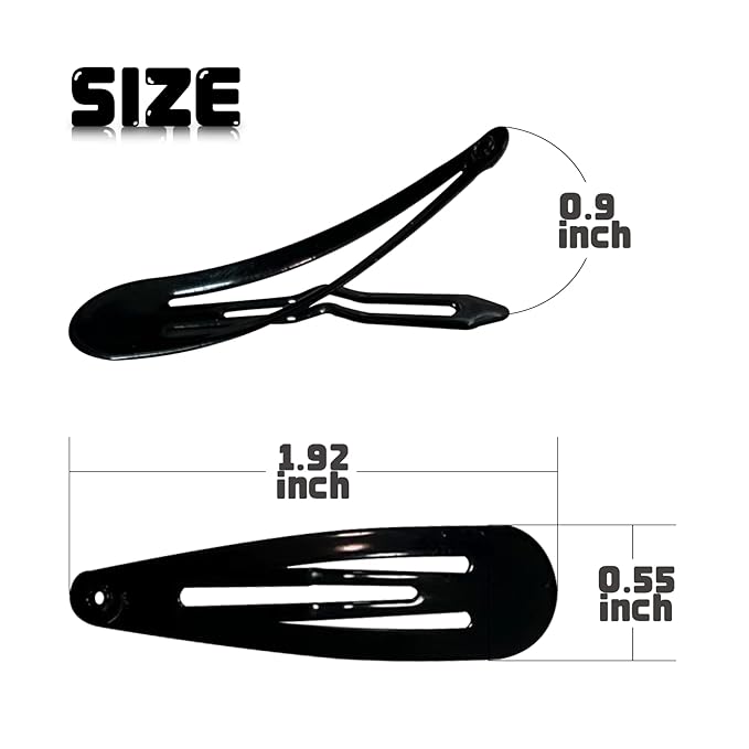 Colorful Snap Hair Clips Hair Barrettes for Girls,Clips Candy Color Hair Accessories for Kids Teens, Toddlers,Women (Color=Black | Pack=80-Pack)
