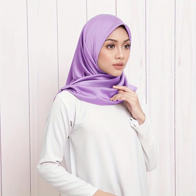 vimate 35" Square Silk Like Head Scarf - Women's Fashion Satin Scarf Bandana for Hair Wrapping at Night.