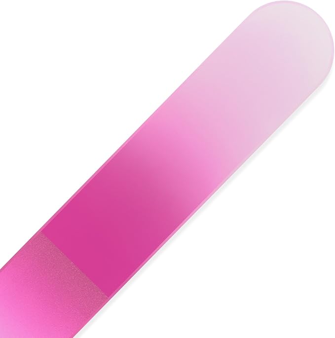 Mont Bleu Rainbow Crystal Nail File in Black Pouch - Czech Tempered Glass - Handmade in Bohemia (Czech Republic)