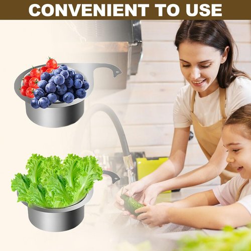 Stainless Steel Drain Basket, 2025 New Swan Stainless Steel Drain Basket for Kitchen Sink, Corner Sink Strainer Baskets for Kitchen Fruit Vegetable
