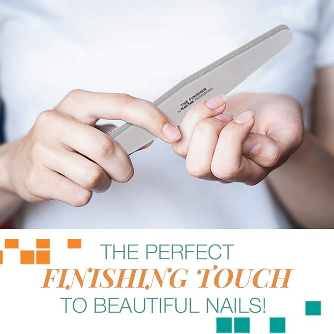 Nail Tek The Finisher File, Professional Double-Sided 240/400 Grit Nail File to Shape and Smooth Acrylic, Gel, and Natural Nails, Nail Polish Remover, Must-Have Manicure and Pedicure Kit Tool, 6 Pack