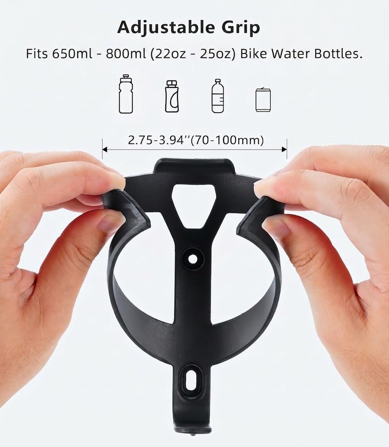 Bike Water Bottle Holder Ultralight & Sturdy Bike Cup Holder, Bicycle Drink Cage, Cycling Bike Water Bottle Cage with Screw Tool, for 22-25 fl oz Bottles Bike Accessories