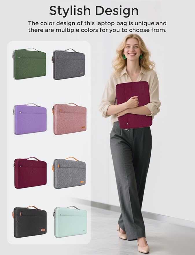 DOMISO 13.3 inch Laptop Case Sleeve Protective Cover Compatible with 14 inch MacBook Pro M4 M3 M2/MacBook Pro Max,13-13.3 inch Dell,Lenovo, HP,Waterproof Computer Cases Bag with Handle,Wine