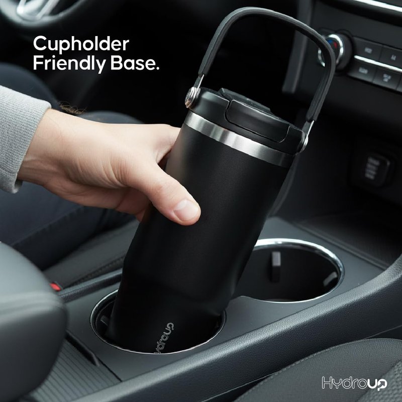 Hydroup Sport Tumbler 32oz Stainless Steel Water Bottle, Vacuum Insulated with 2-in-1 Lid (Straw & Spout), Leak-Proof Reusable Travel Mug for Hot and Cold Drinks